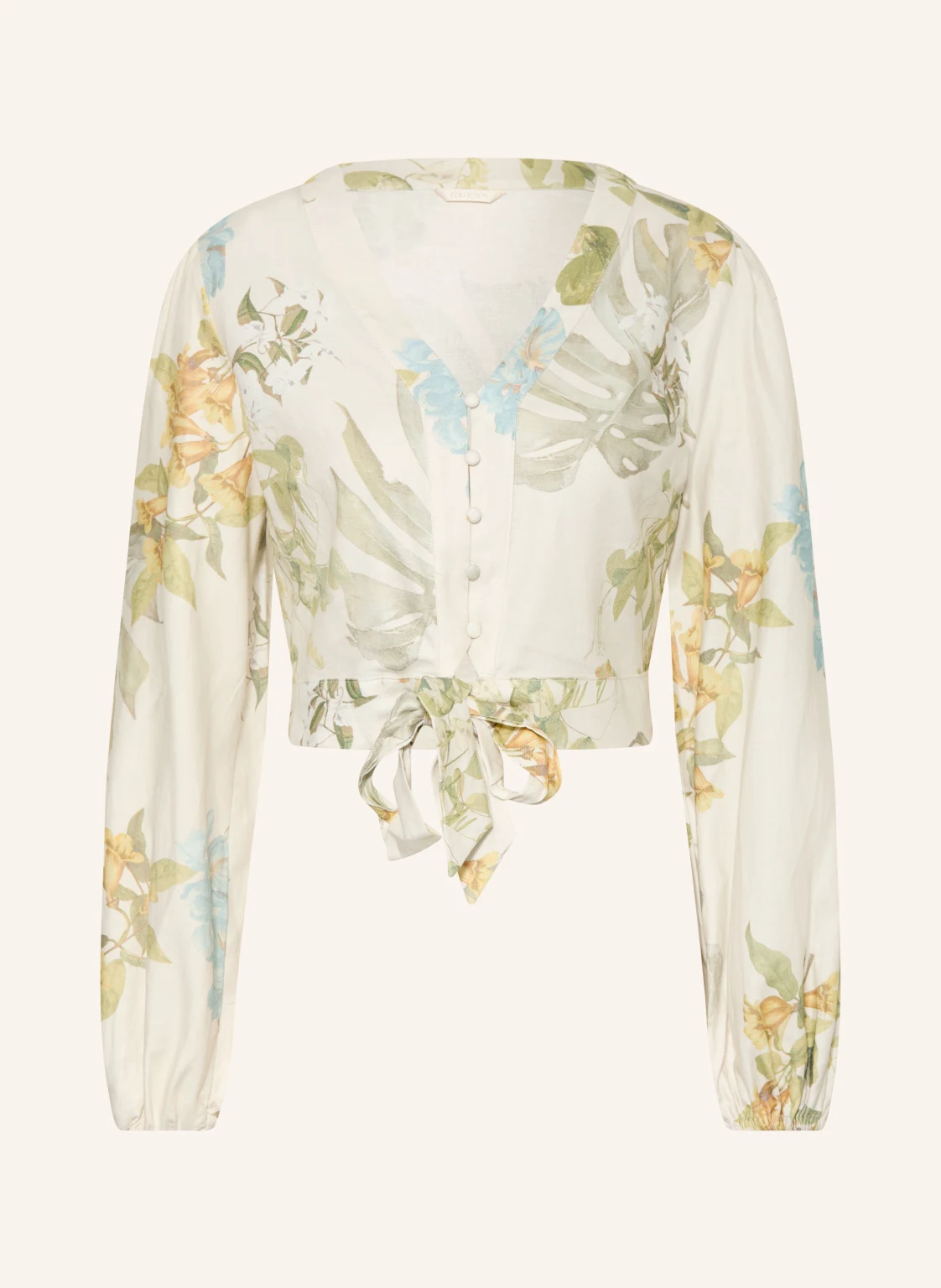 GUESS Cropped-Bluse SHIRLEY mit Leinen