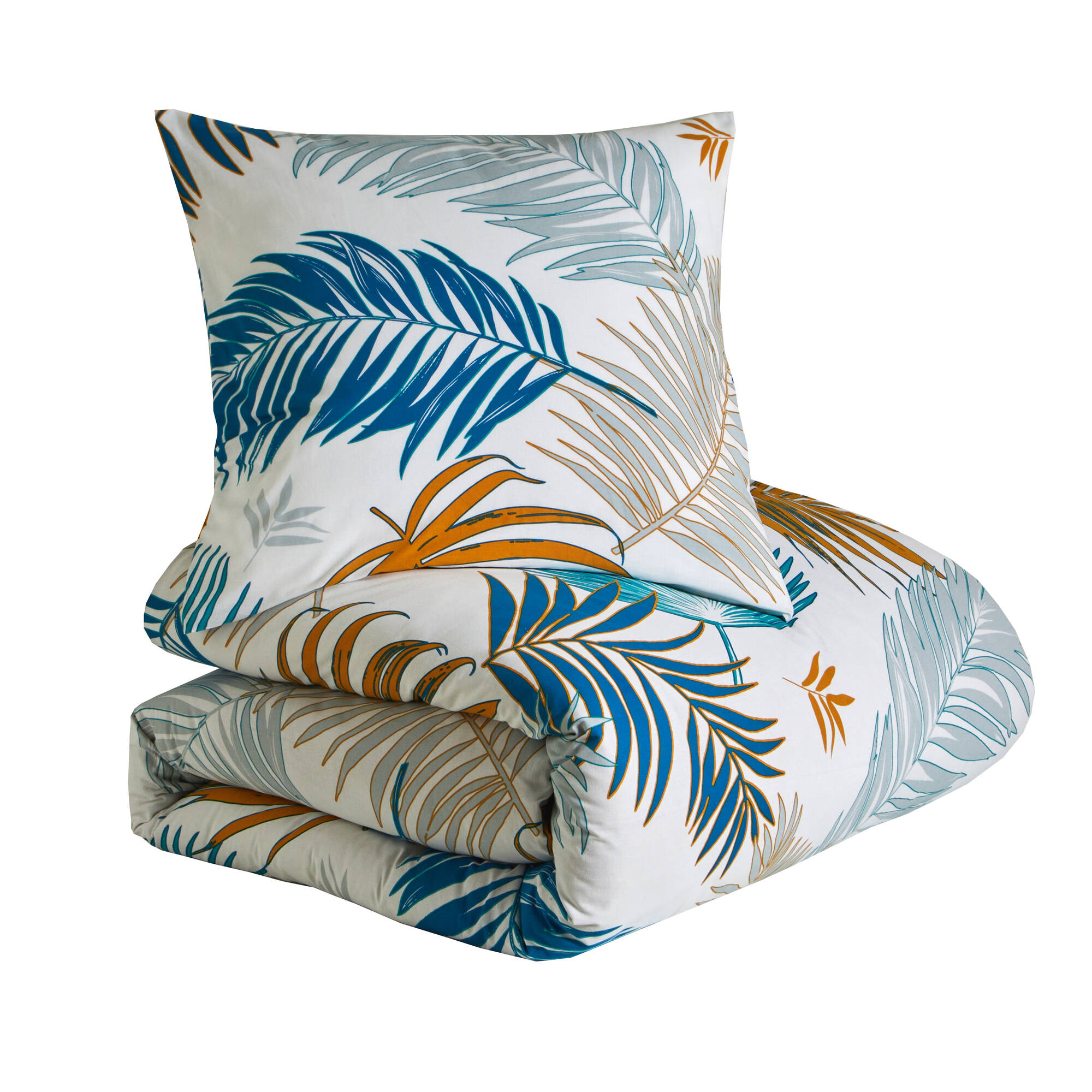 Parure de lit Palma imprimée feuilles de palmier en coton