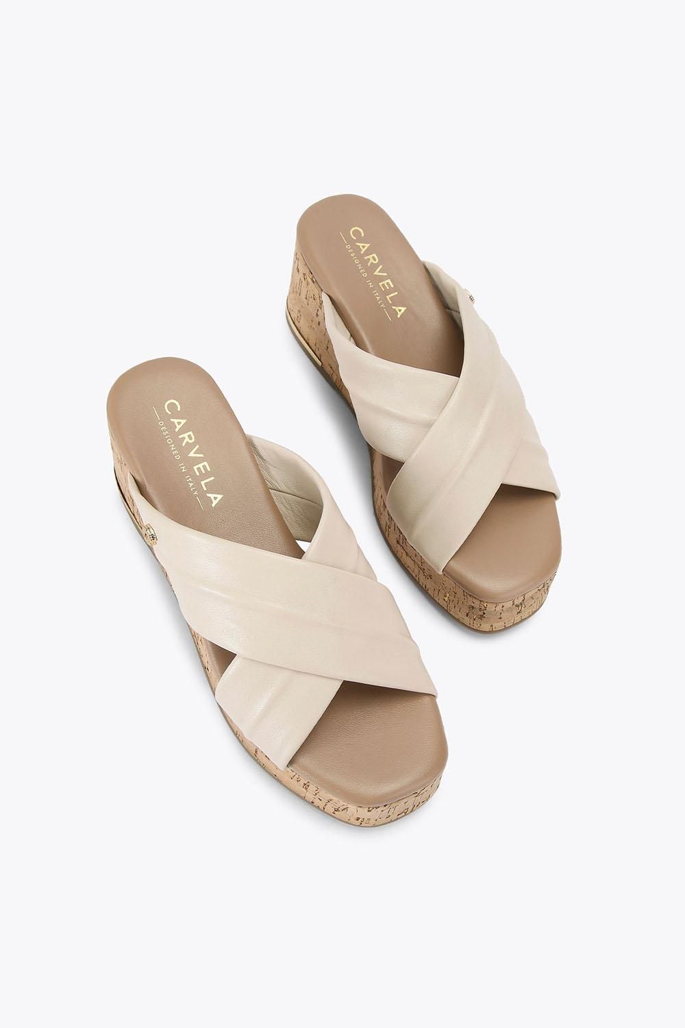 Carvela Fresco Cross Wedge' Leather Sandals