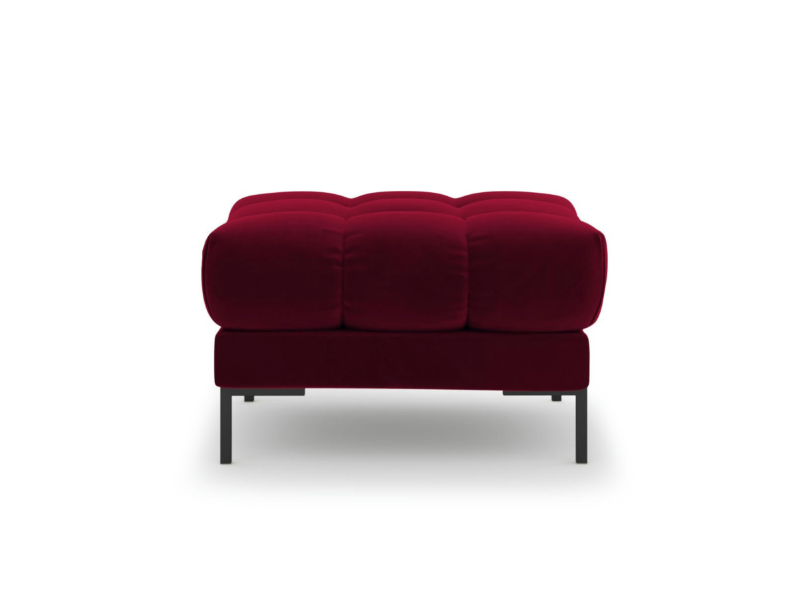 MAMAIA - Pouf 1 place en tissu velours rouge