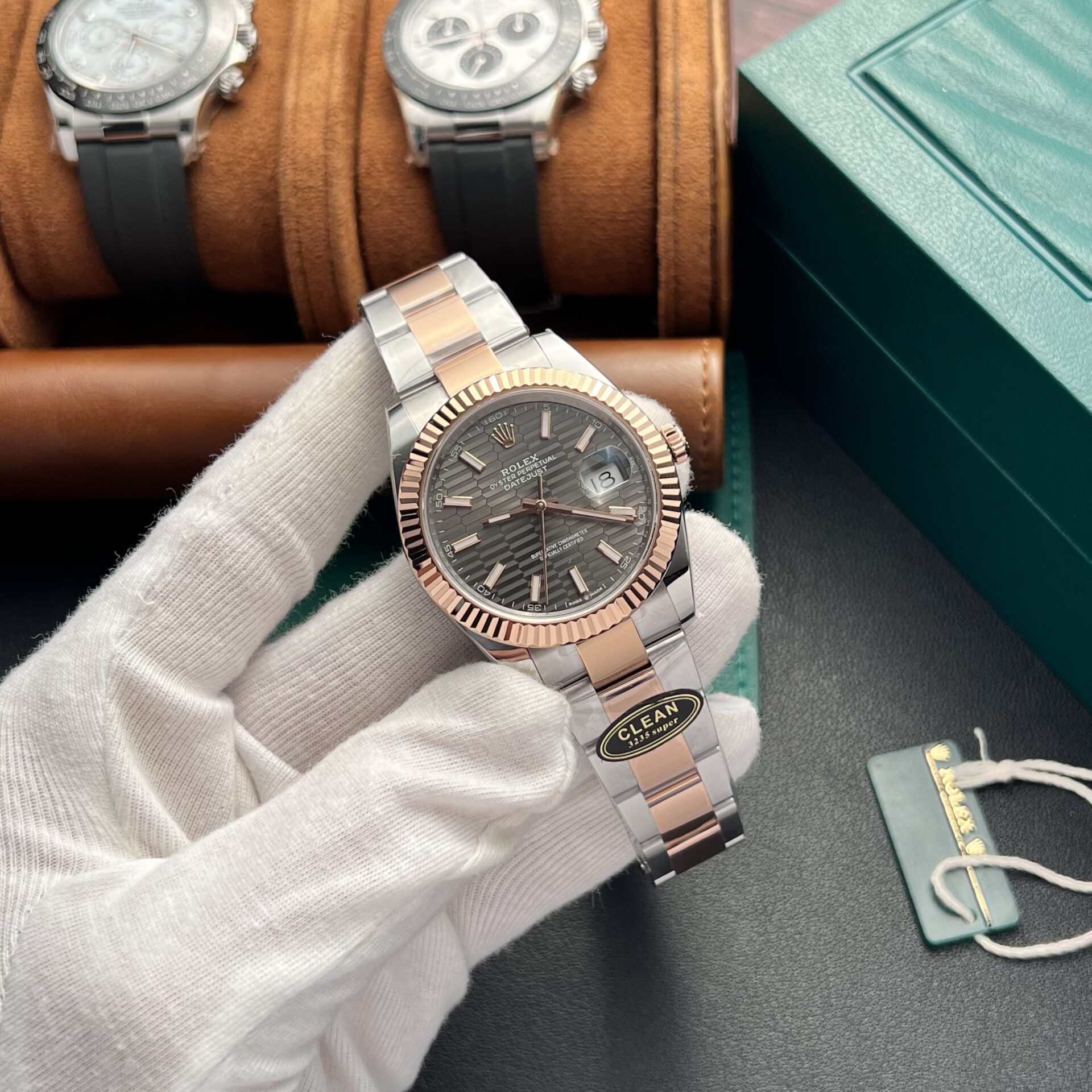 Rolex Datejust 126331 SS/RG Plated Grey Dial 41mm Oyster Super Clone
