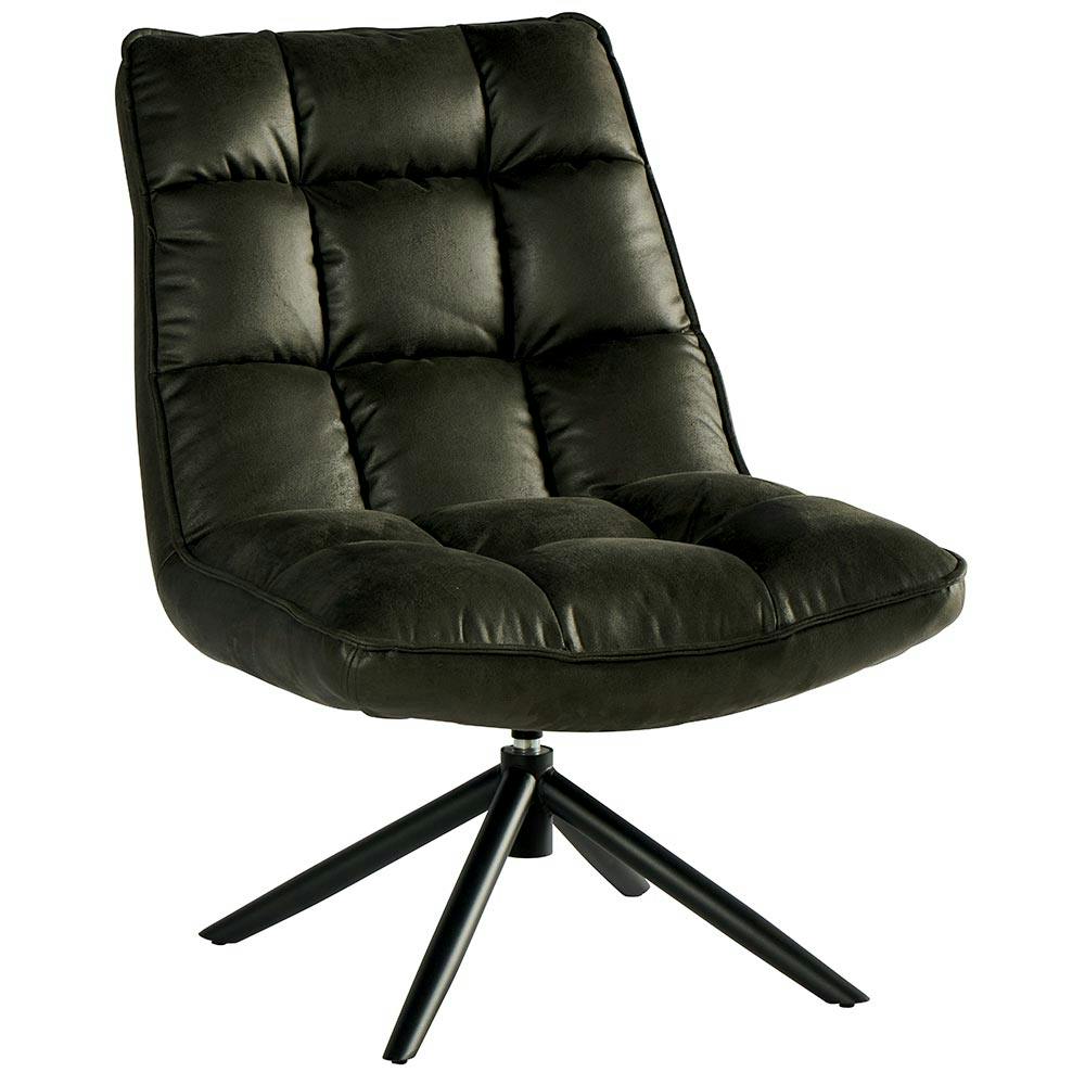 Fauteuil pivotant gris anthracite - confort salon KERALA