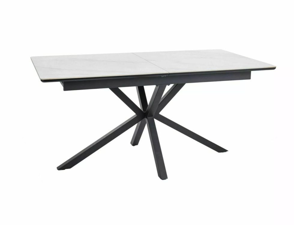 Stół rozkładany LOGAN CERAMIC 160(200)x90 biały mat/czarny m