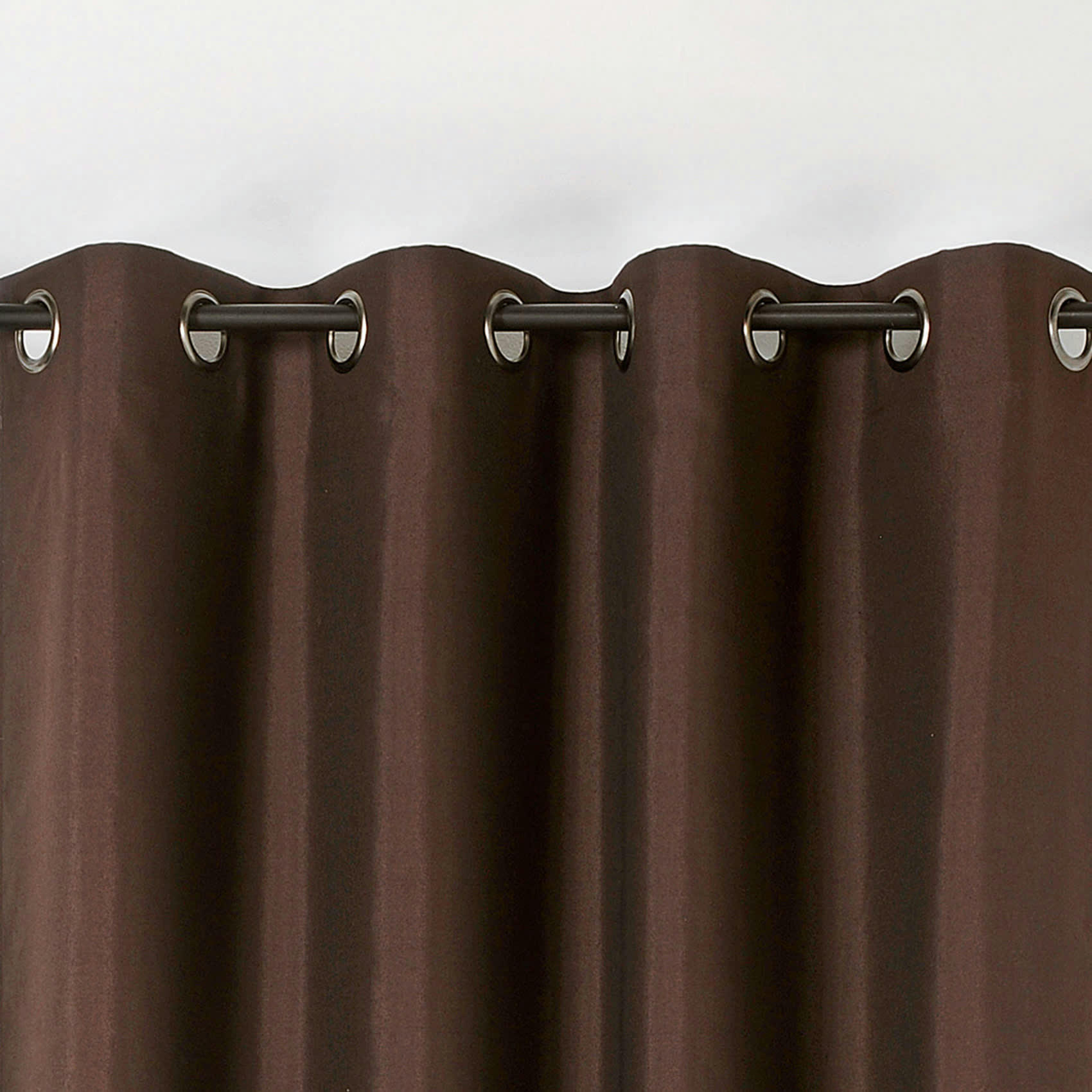 - Rideau double natte polyester marron clair 135x240 cm