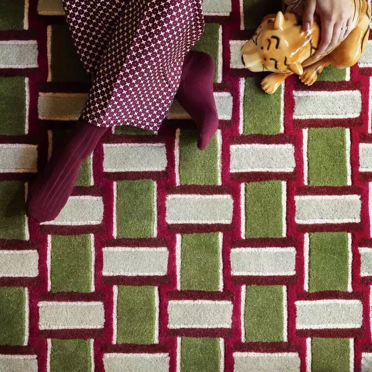 Habitat Archive Mid Century Burgundy Wool Rug - 120x170cm