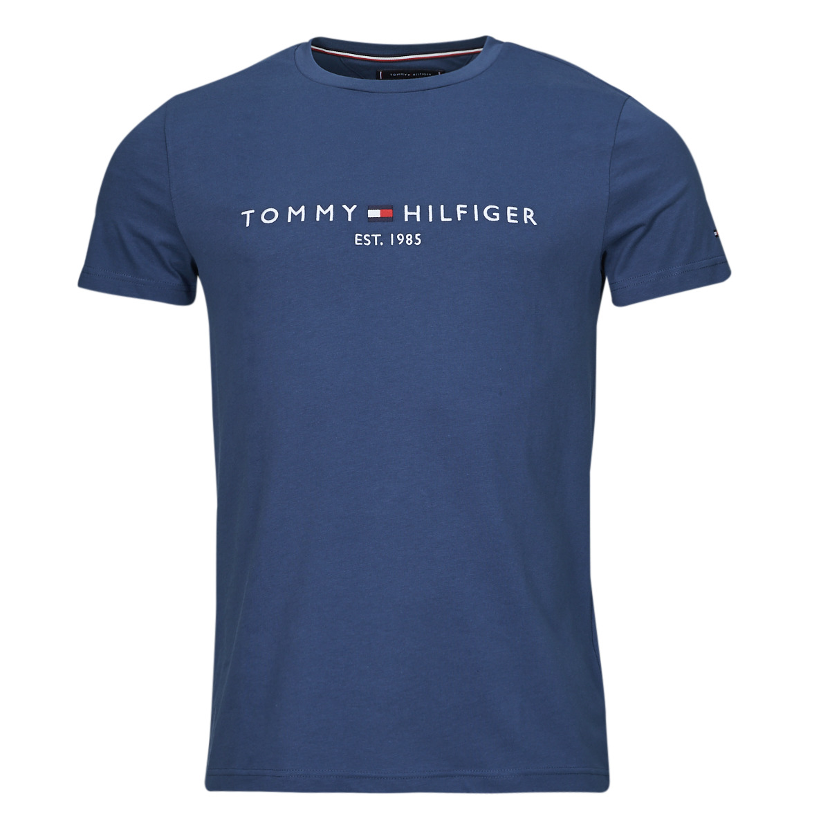 Tommy Hilfiger - LOGO TEE - Blue