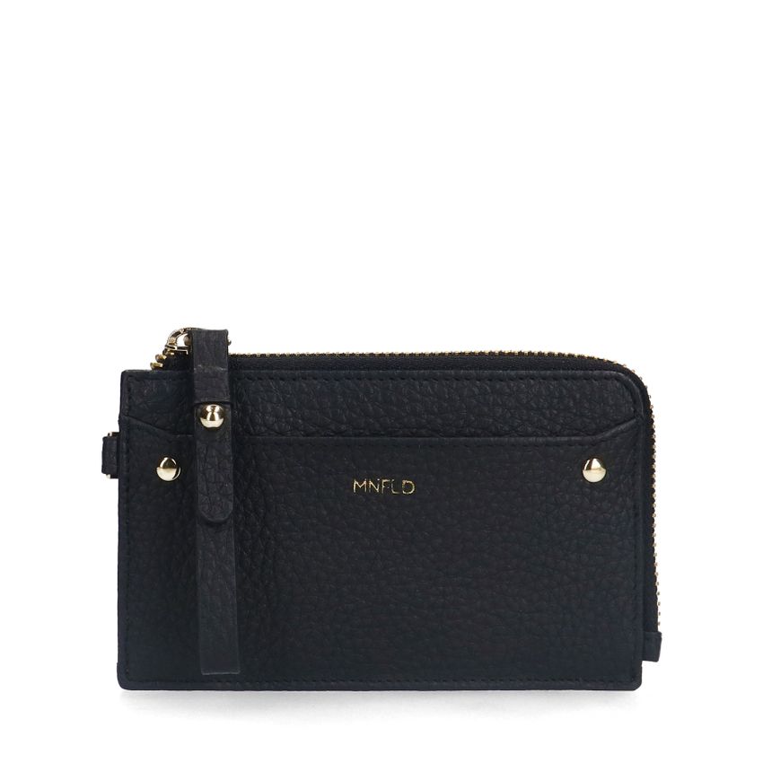 Manfield Zwarte leren portemonnee