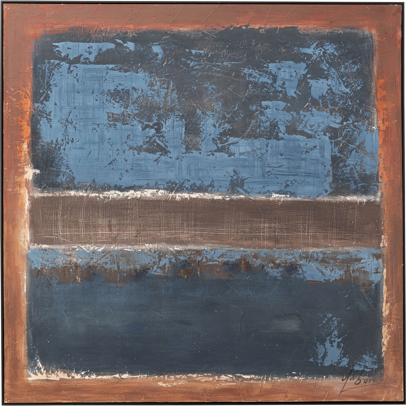 Kare Design Schilderij Silence 120x120cm blauw
