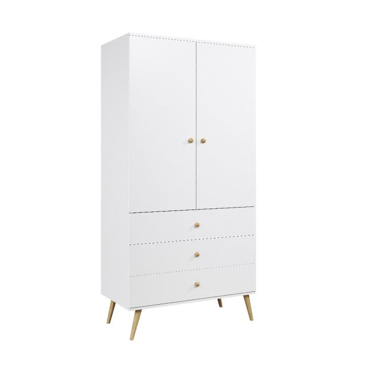 Szafa LEBEL z szufladami 3SZ 100cm biała mat