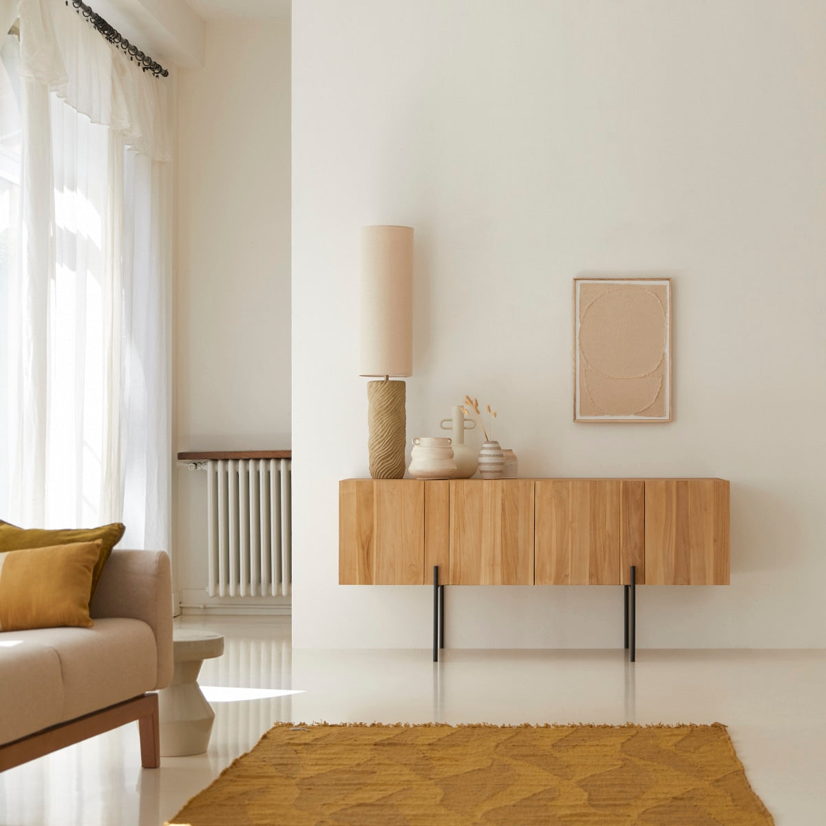 Tikamoon - Honorine - Massief teakhouten hoog buffet 165 cm