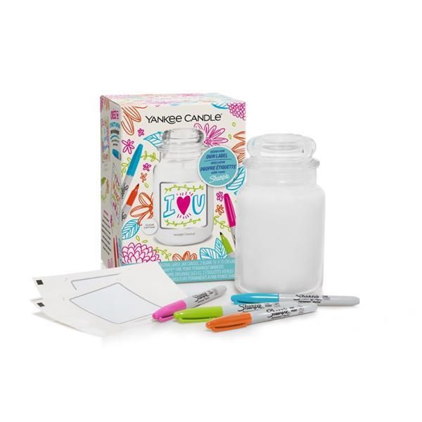YANKEE CANDLE Yankee Candle Clean Cotton with Sharpie Create Your Own Candle Label 623g