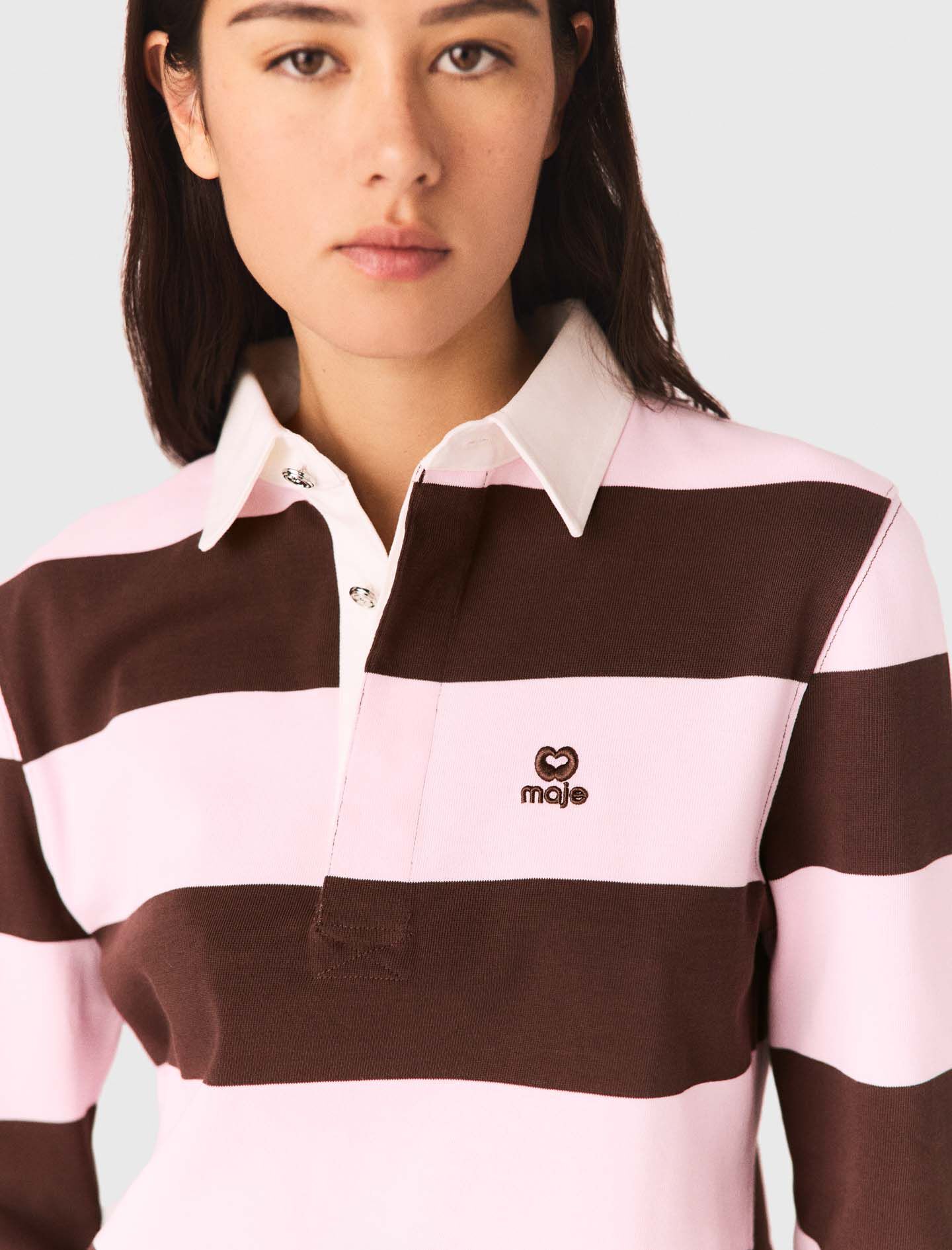 Sweatshirt polo à rayures
