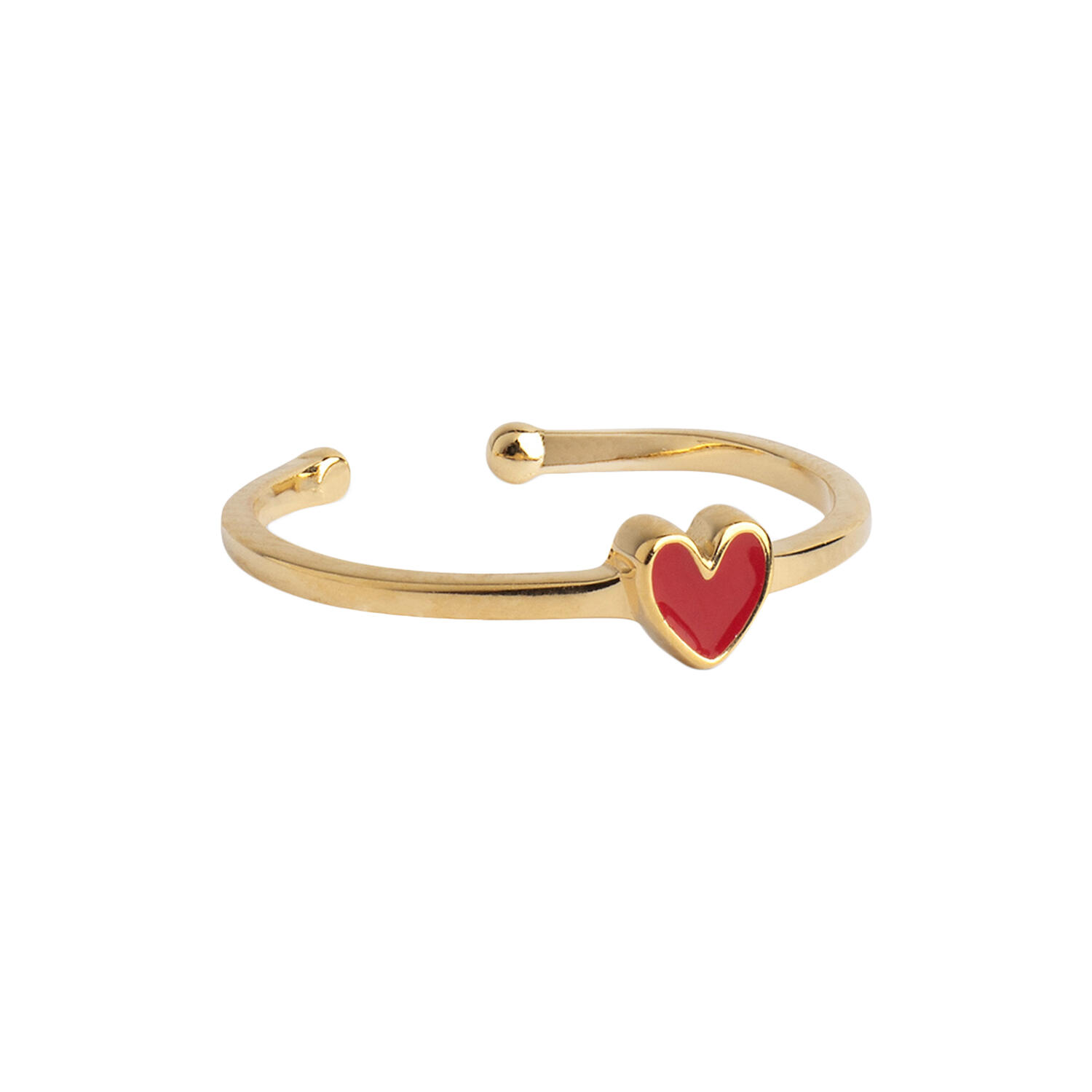 Amore Ring, forgyldt/rød