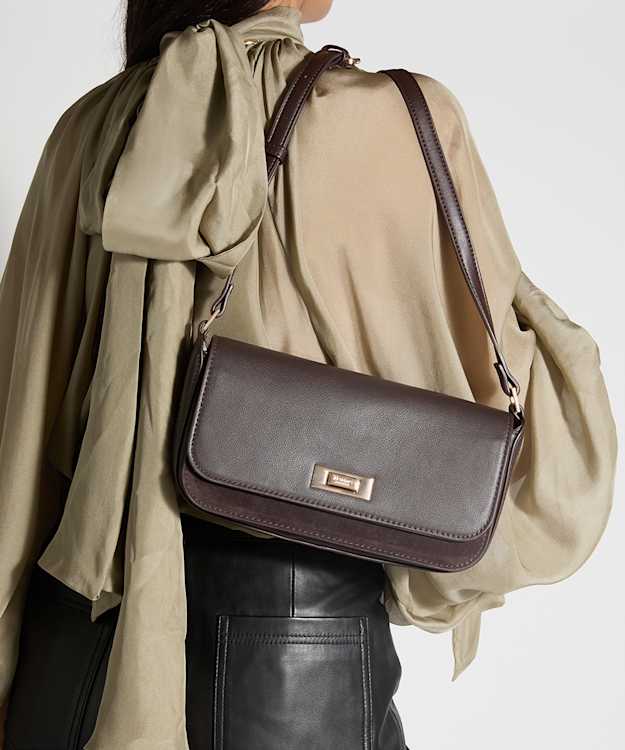 Discreet Dark Brown - Leather Cross-Body Bag