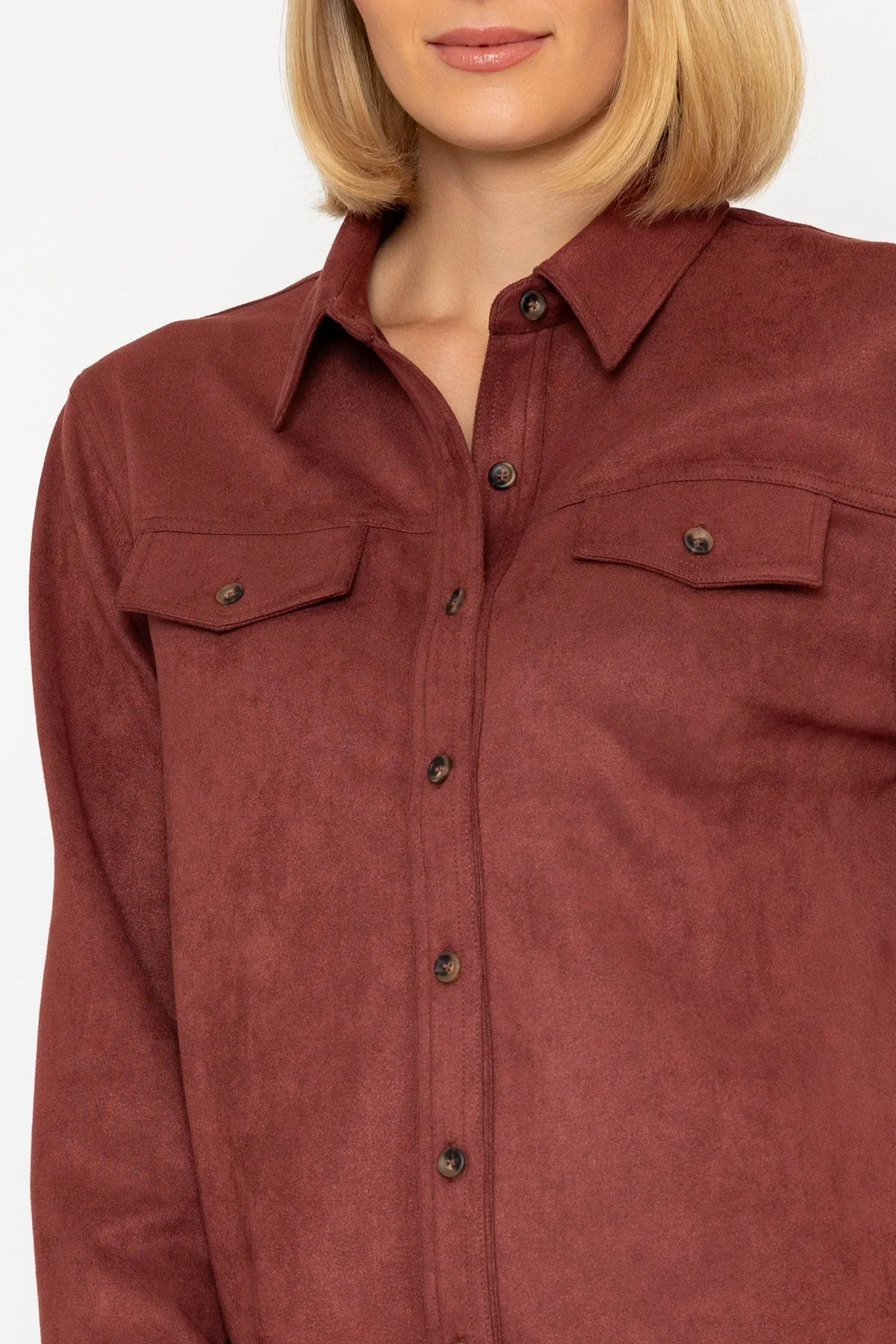 Burgundy Suedette Shirt