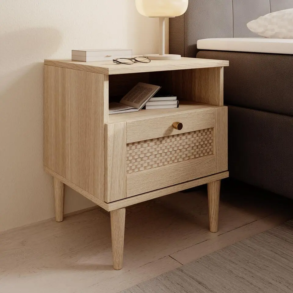 Meubella - Crimson - Nachtkastje - Eiken - 45x41x55 cm