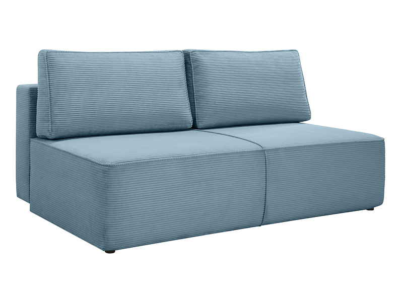 Sofa trzyosobowa Meloria rozkładana z pojemnikiem sztruksowa niebieska