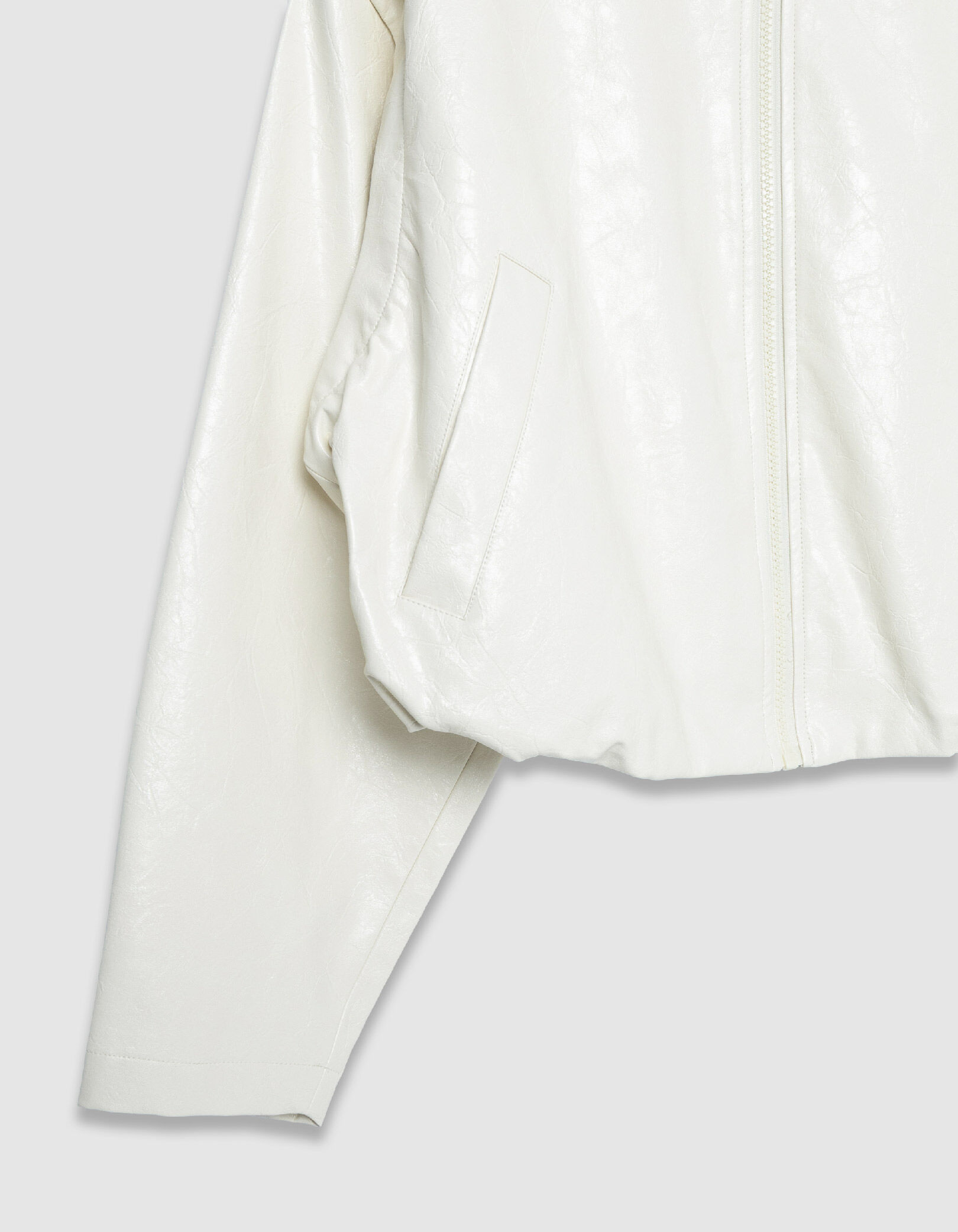 Blouson court blanc esprit rock manches amovibles Femme