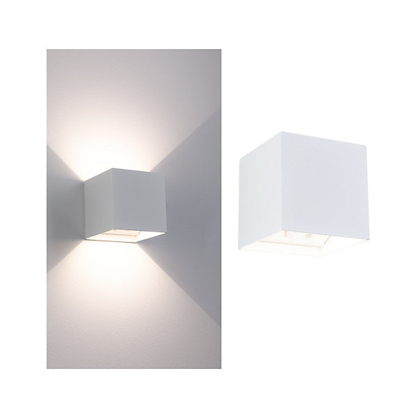 Lampe murale rechargeable à LED Nyara IP44 3000K 100x104mm 2x1W Blanc
