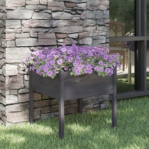 NNEVL Garden Planter Grey 70x70x70 cm Solid Pinewood