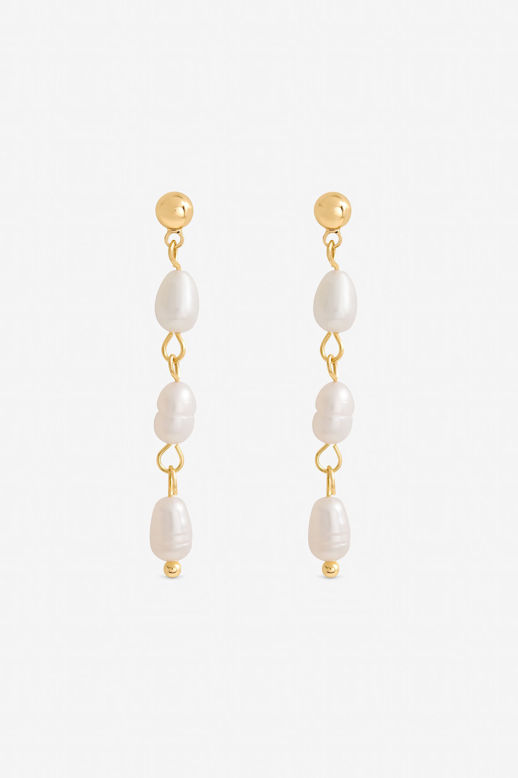 Jon Richard Real Freshwater Linear Drop Earrings
