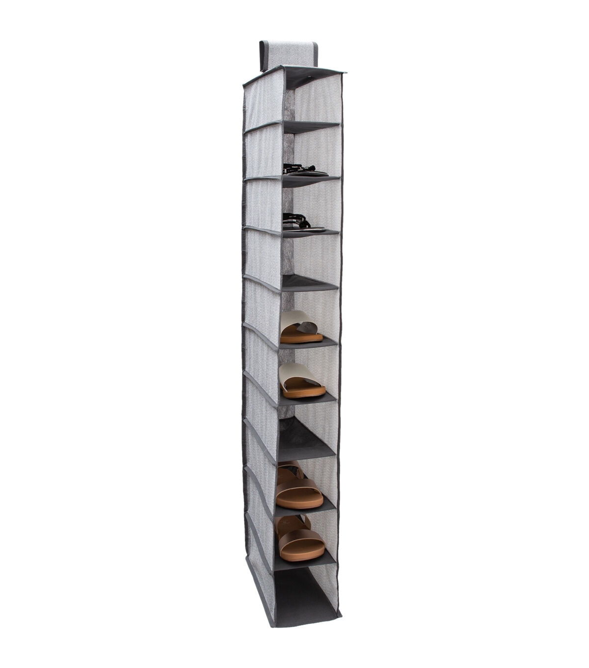 Simplify 47 Gray 10 Shelf Shoe Organizer