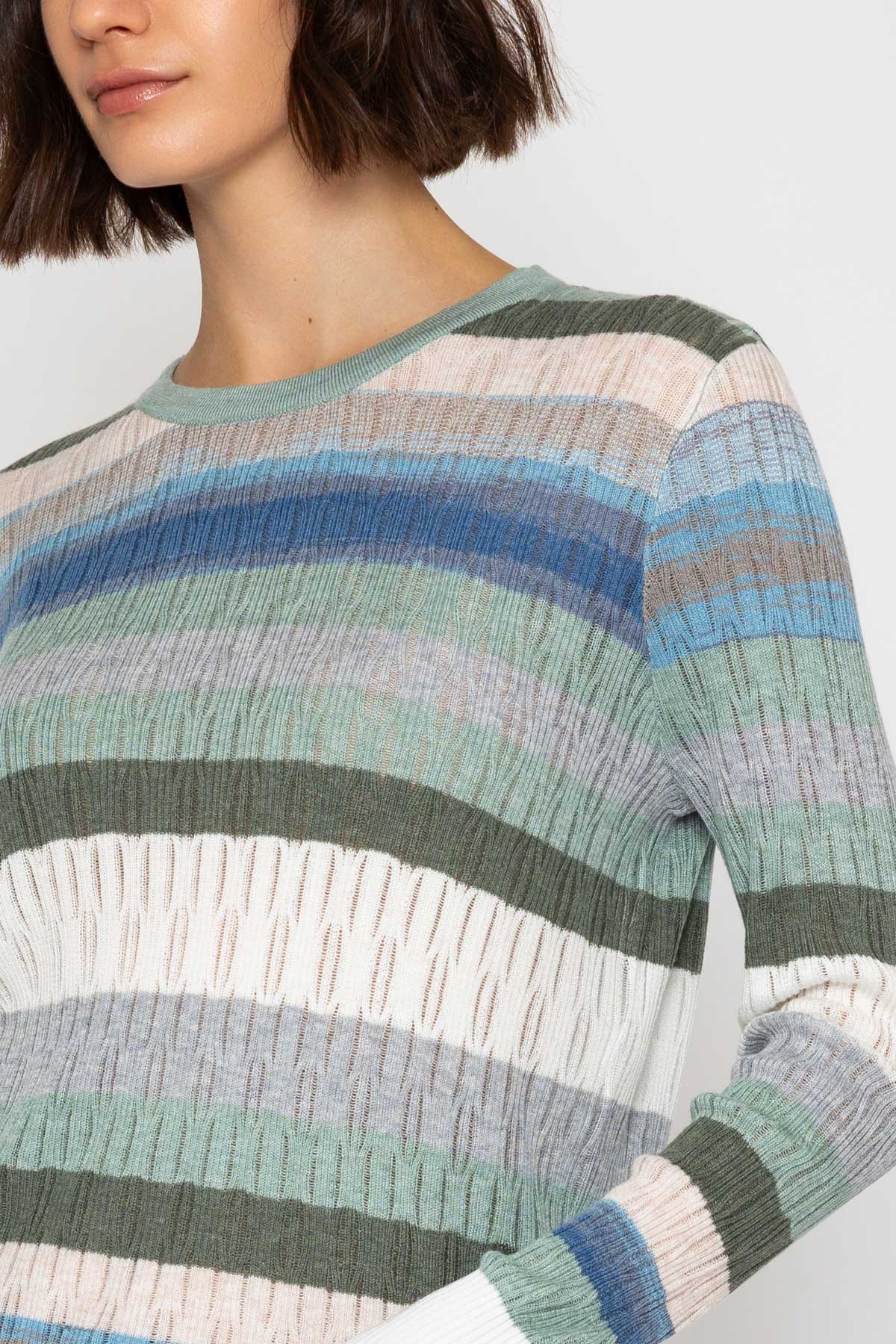 Fine Gauge Multicolour Striped Top