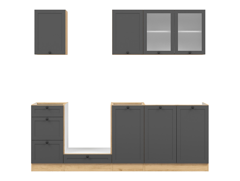 Komplet kuchenny Junona Line 220 cm grafitowy