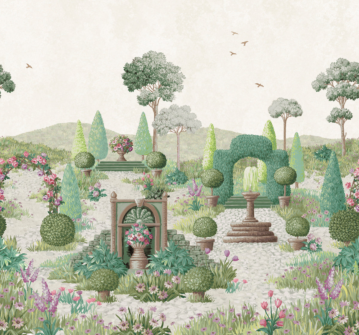 Laura Ashley Fotobehang Naunton Folly Fern Groen