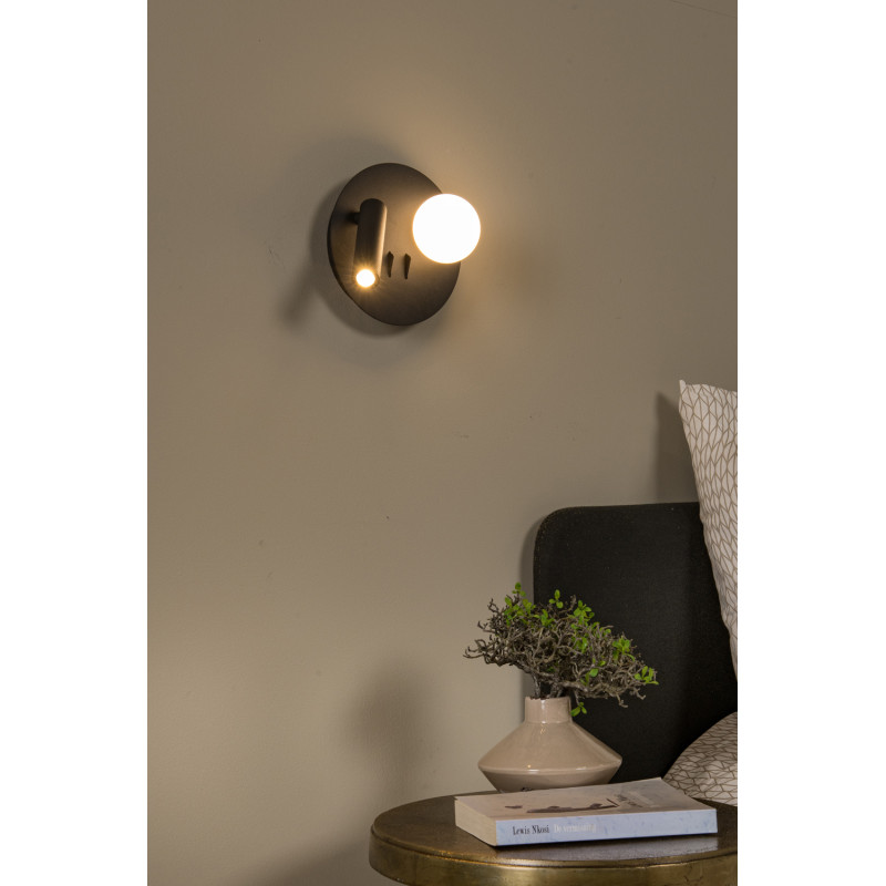 Lampe de chevet murale LED Matiz noire 3,5 W LUCIDE