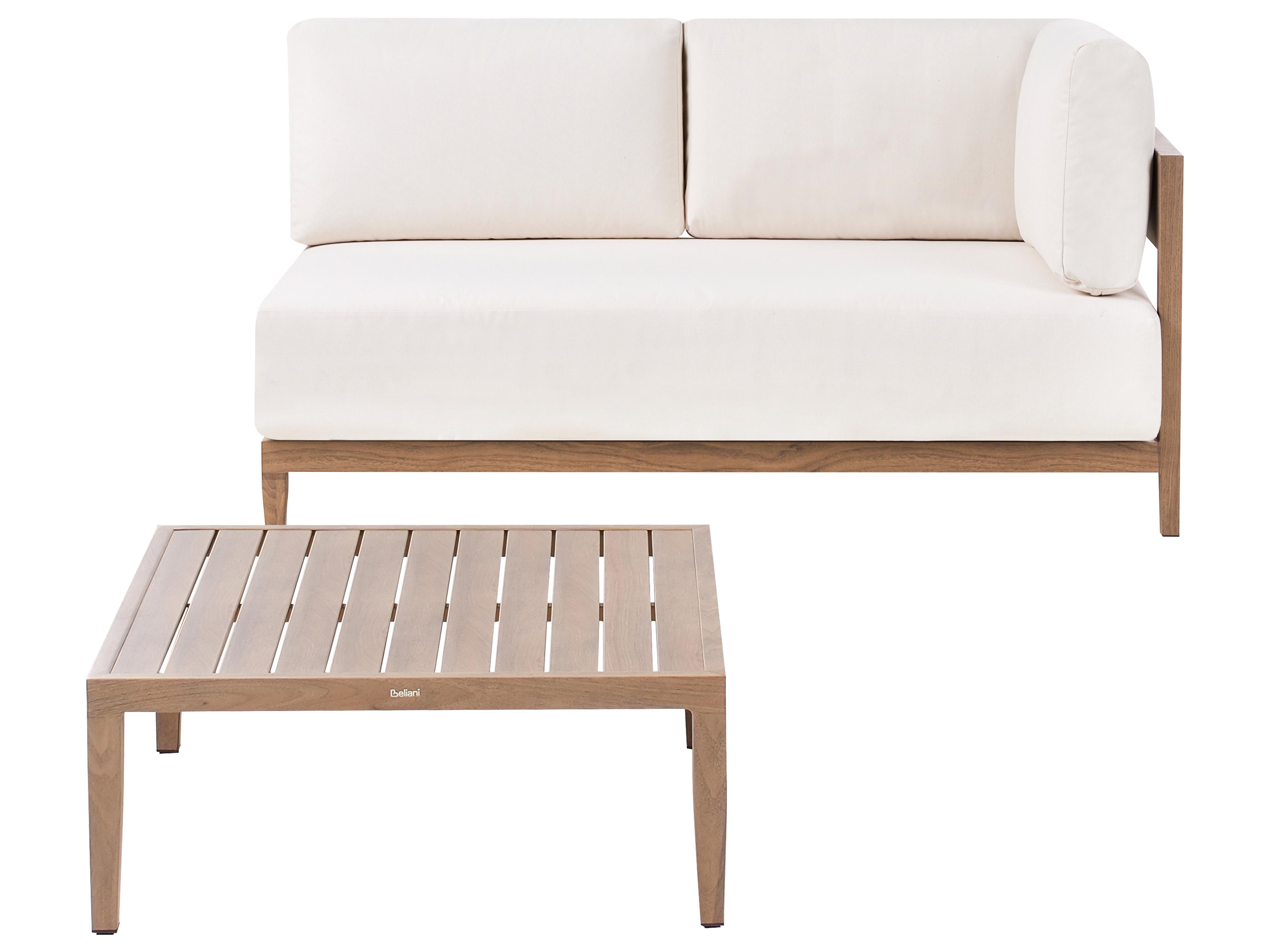 Garden Sofa with Table 2 Seater SAMPIERI Metal Brown