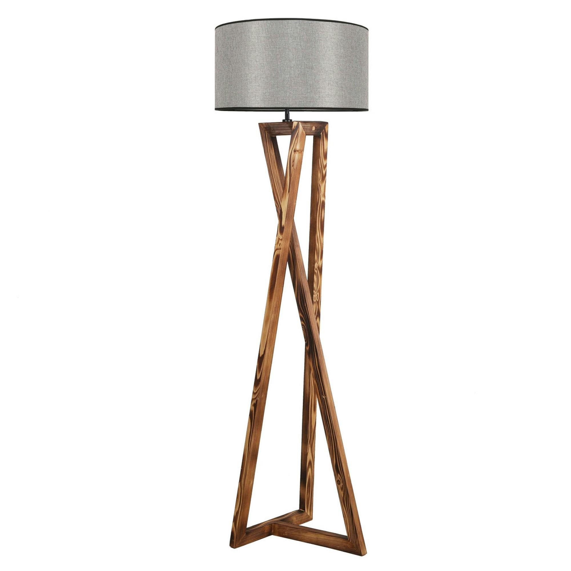 Lampadaire trépied croisé abat-jour gris 150 cm KILIS
