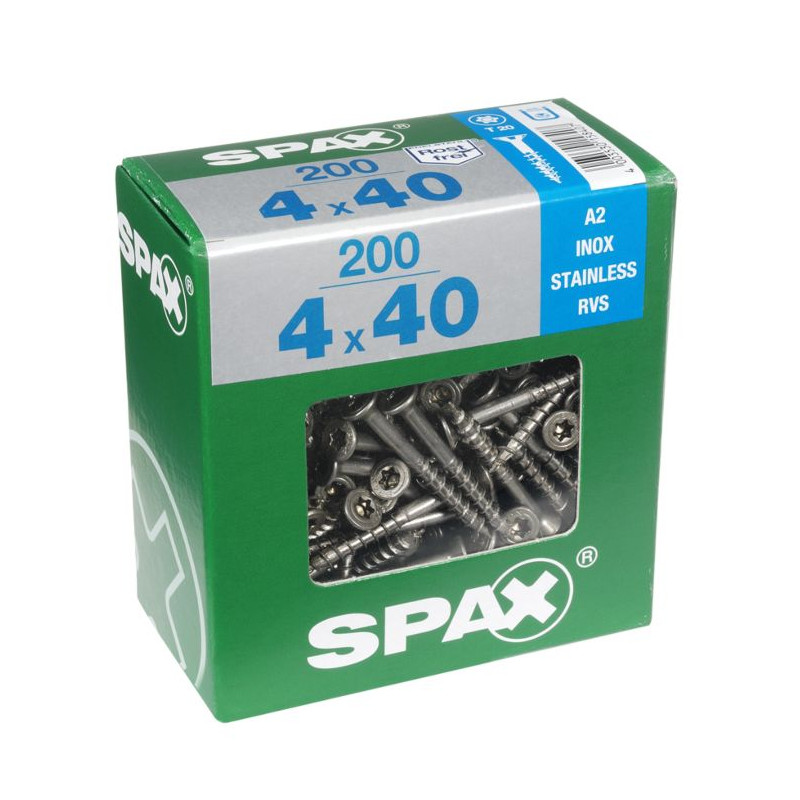 Vis TF Torx en inox Ø 4 x 40 mm 200 pièces SPAX