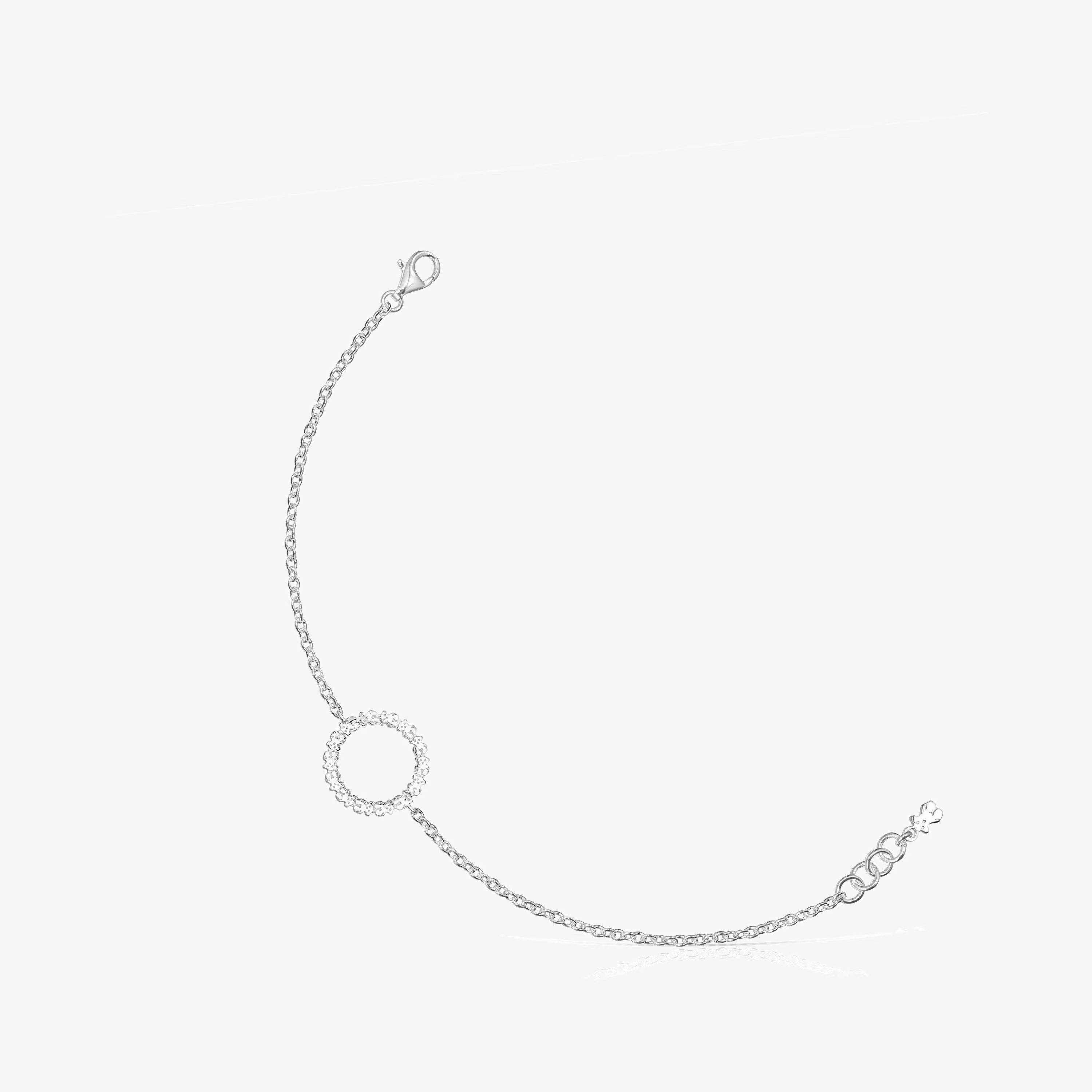 Pulsera disco de plata Straight