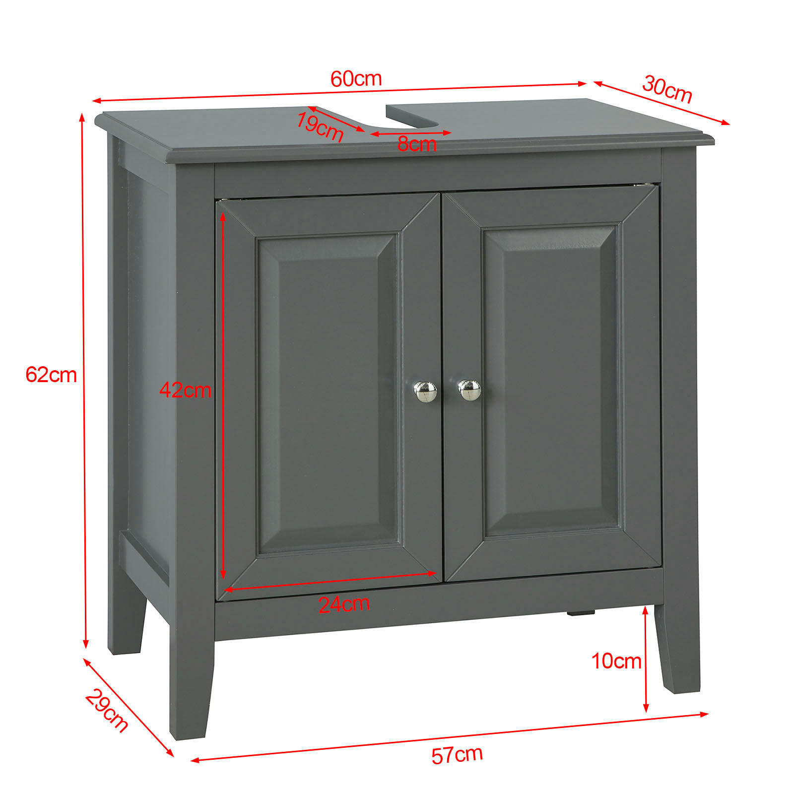 - Meuble sous vasque effet bois gris