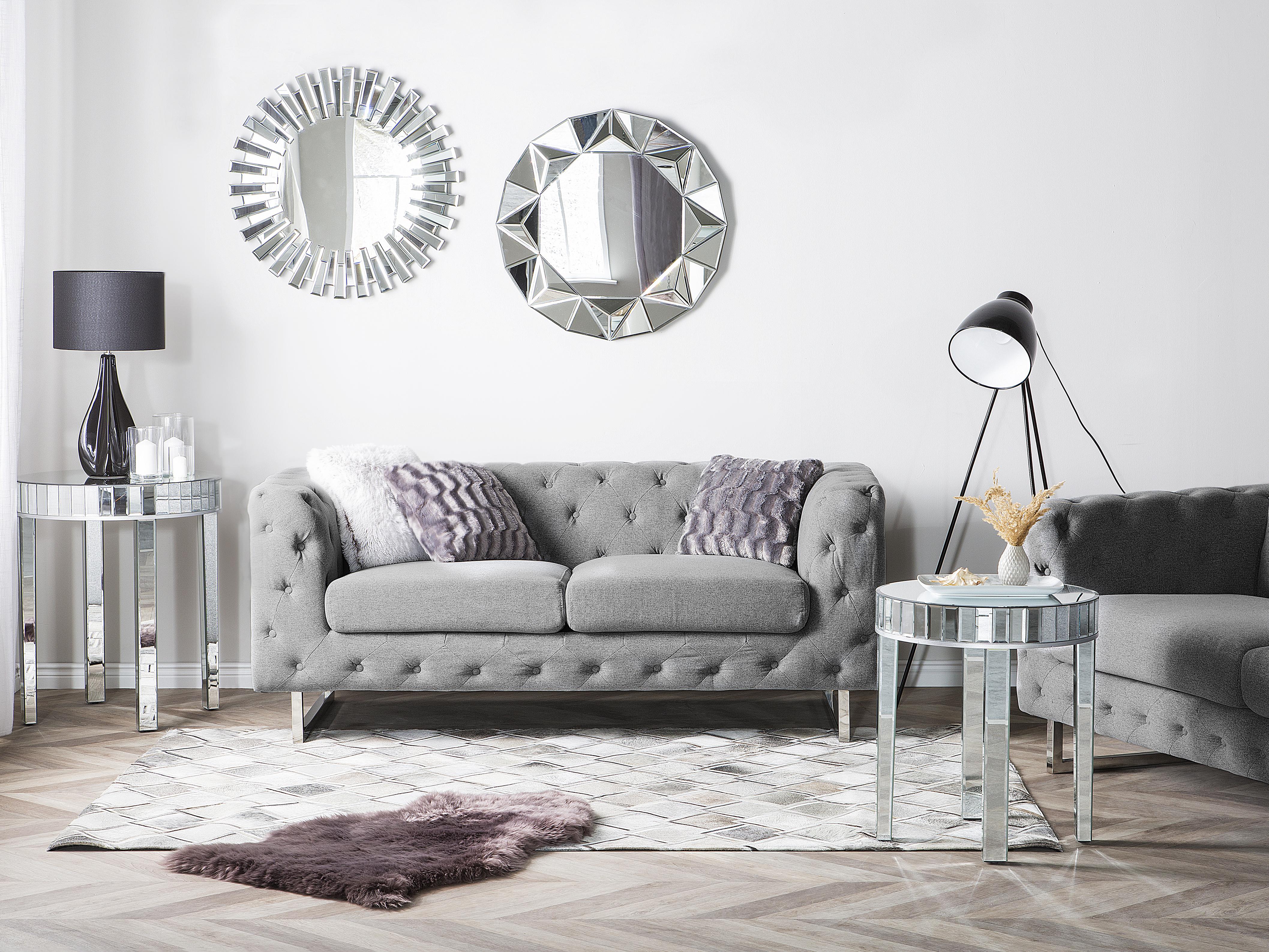 Sofa 2 Seater VISSLAND Fabric Light Grey