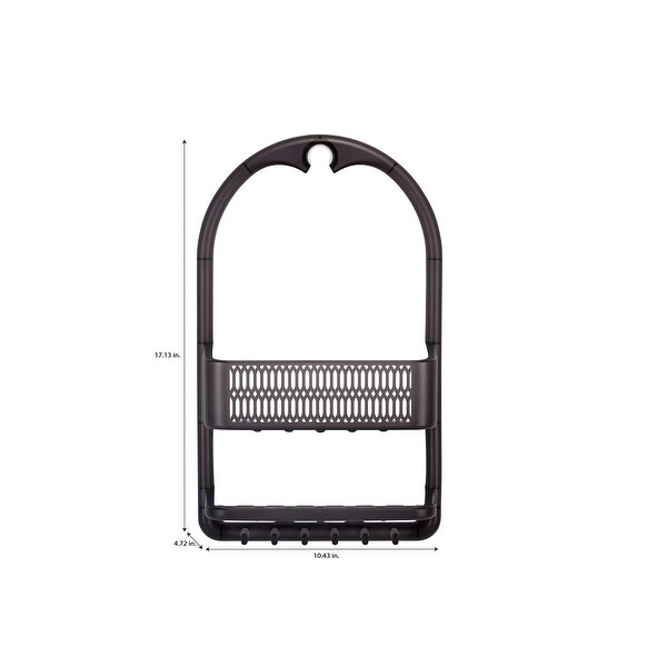 Bath Bliss Molded Shower Caddy in Grey - 17.13" x 10.43" x 4.72"