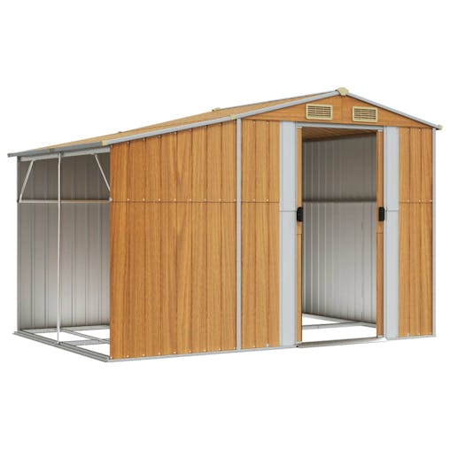 NNEVL Garden Shed Light Brown 277x192.5x179 cm Galvanised Steel