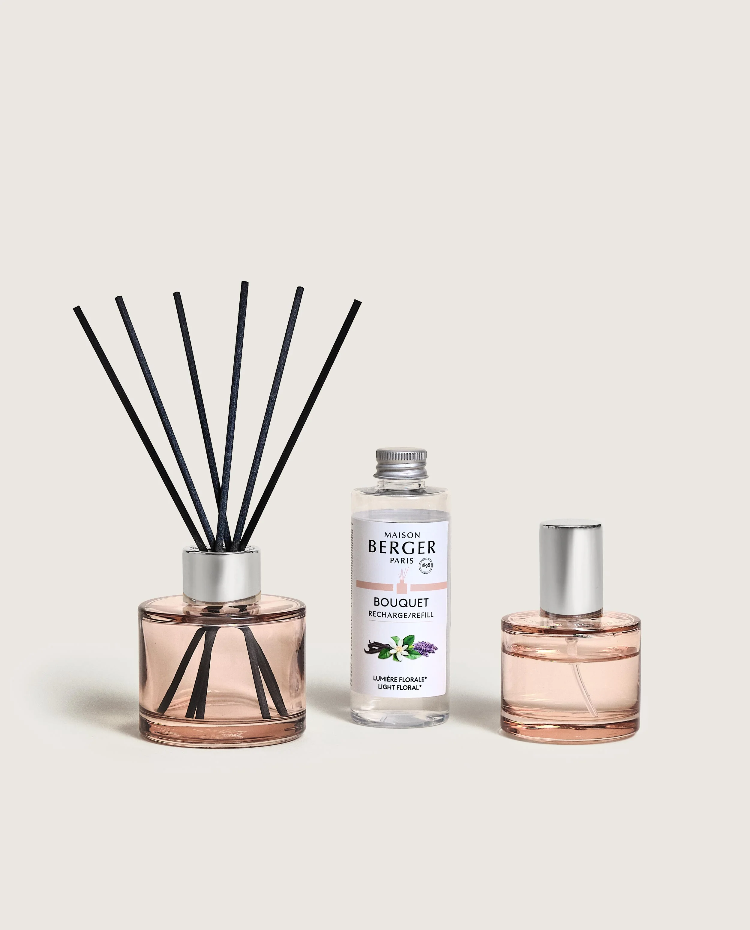 Duo mini bouquet & spray d'intérieur Ophelia Lumière Florale