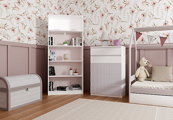 Commode, blanc / rose, 70 x 109,5 x 40 cm