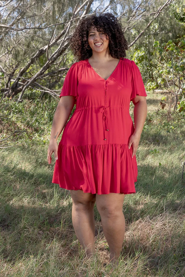 Esmae Dress in Cherry
