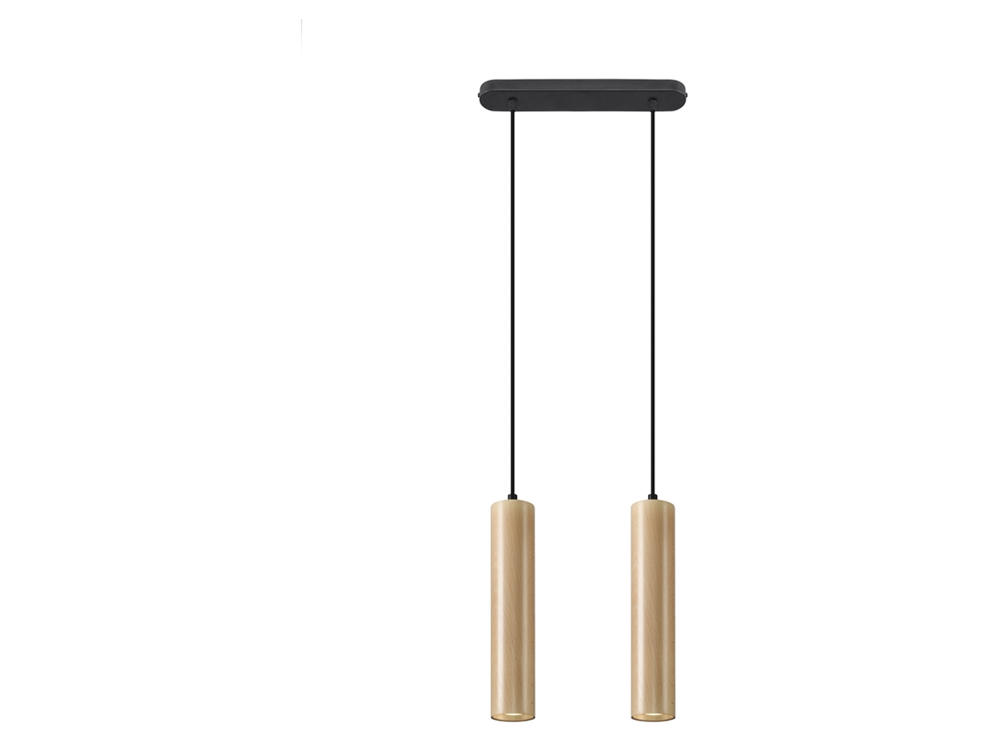 Lampa wisząca Lino 2-punktowa drewniana brązowa