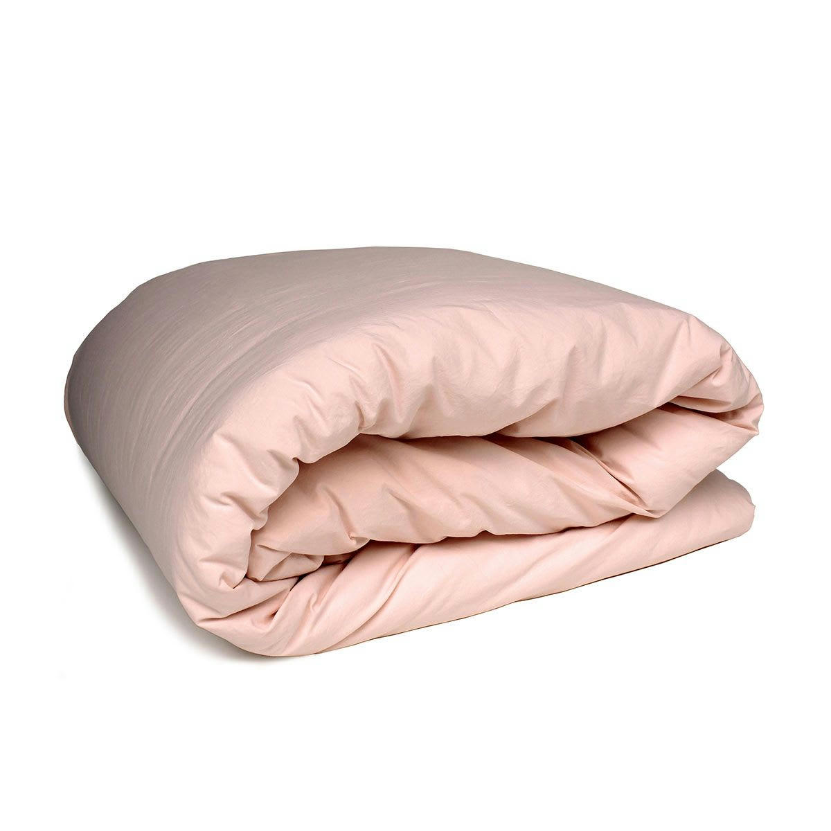 NINON - Drap housse en percale lavée nude 2 places - 140 x 200 cm