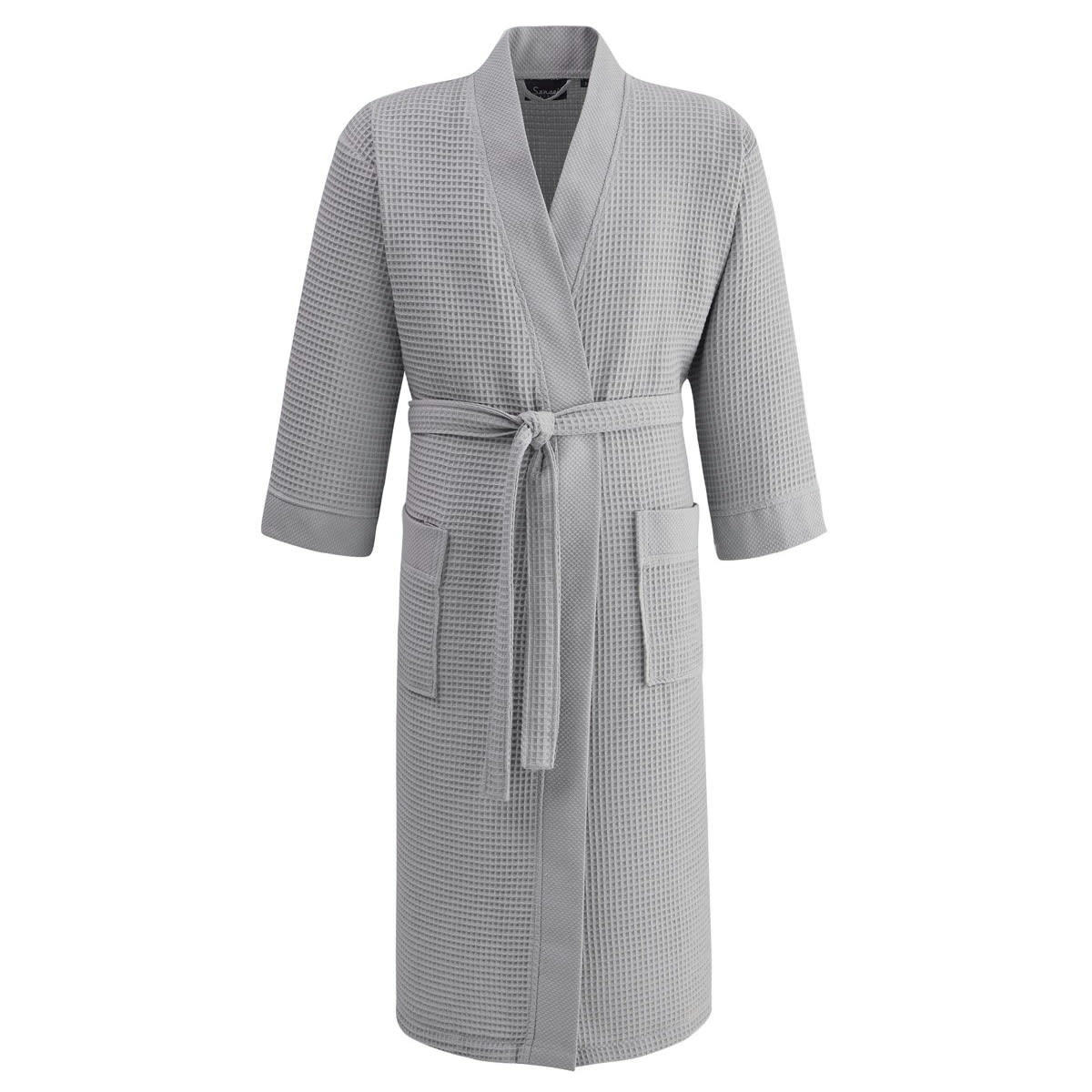 SPA - Peignoir kimono nid d'abeille  gris perle S