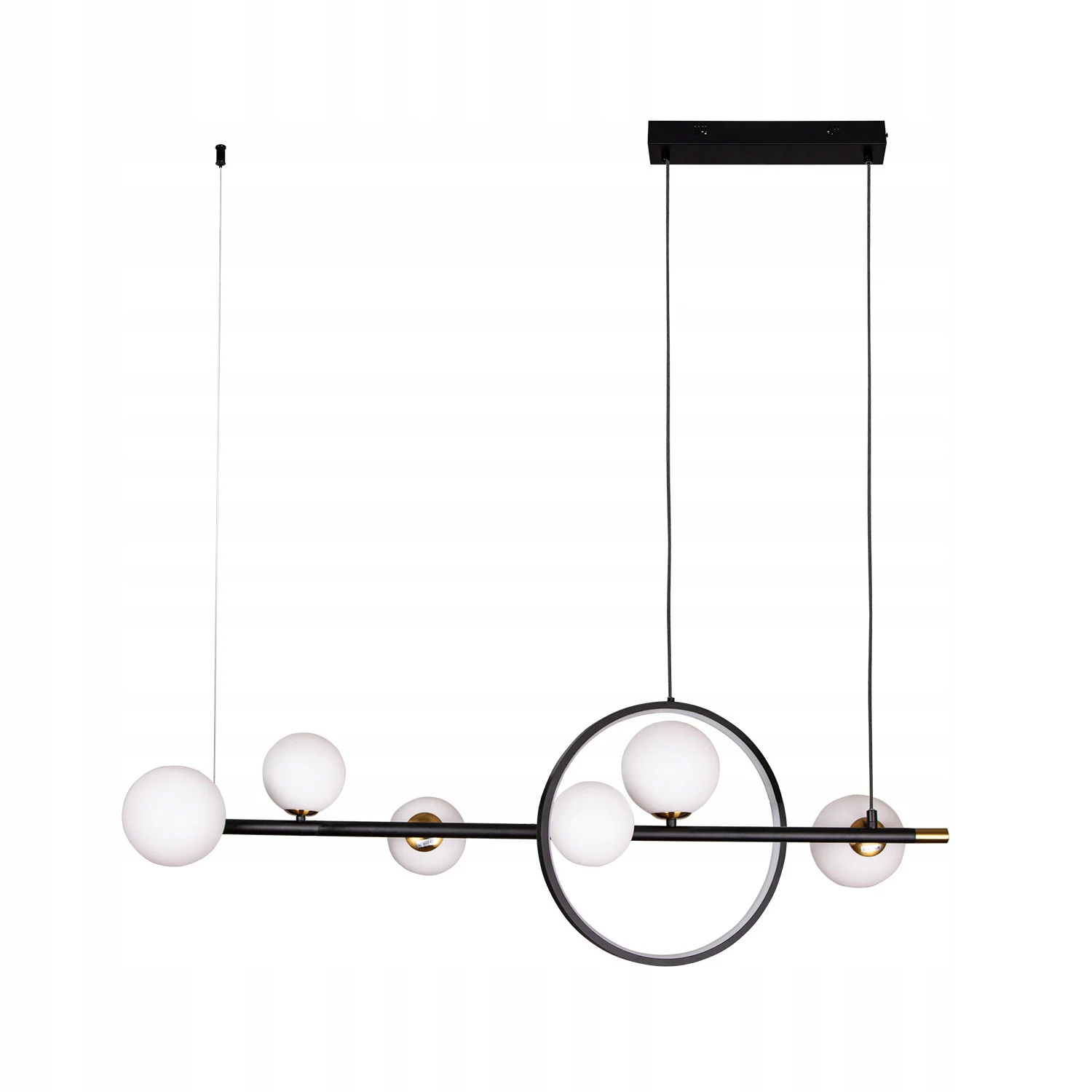 Lampa Sufitowa Wisząca Żyrandol Do Salonu Czarna 6 Kul