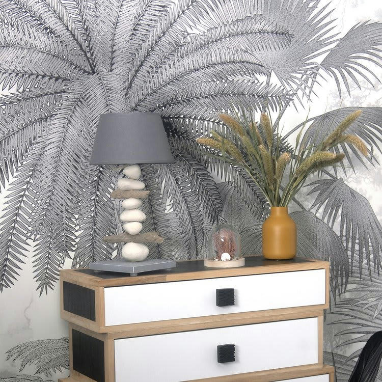 ESPRIT DE LAGON - Lampe de chevet en bois gris