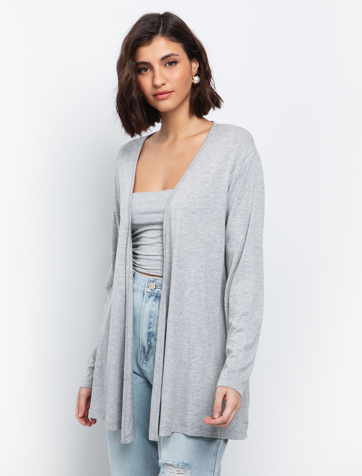 Basic μακριά ζακέτα