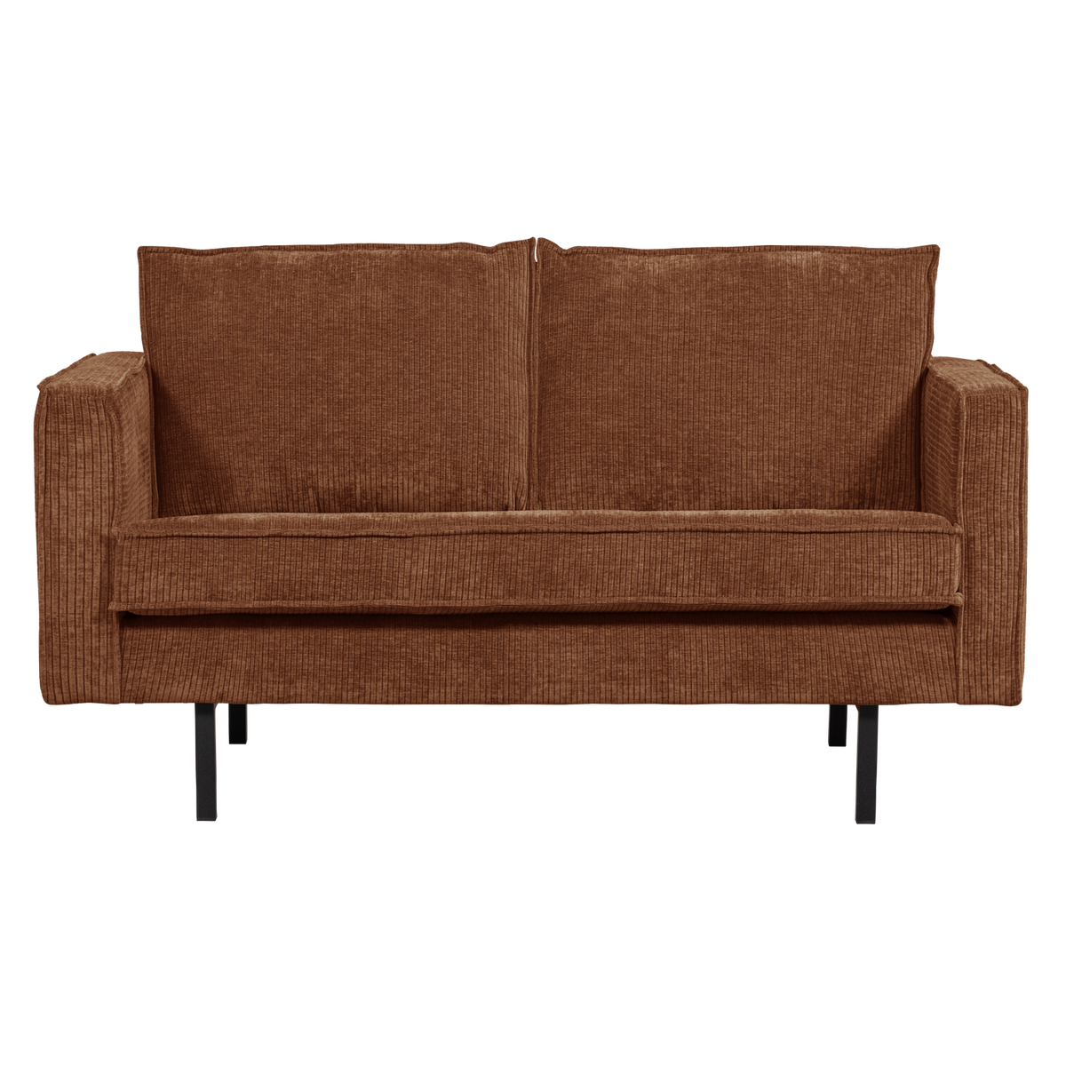 WOOOD 2-zits bank Rodeo - Ribstof - Roestbruin - 85x150x86