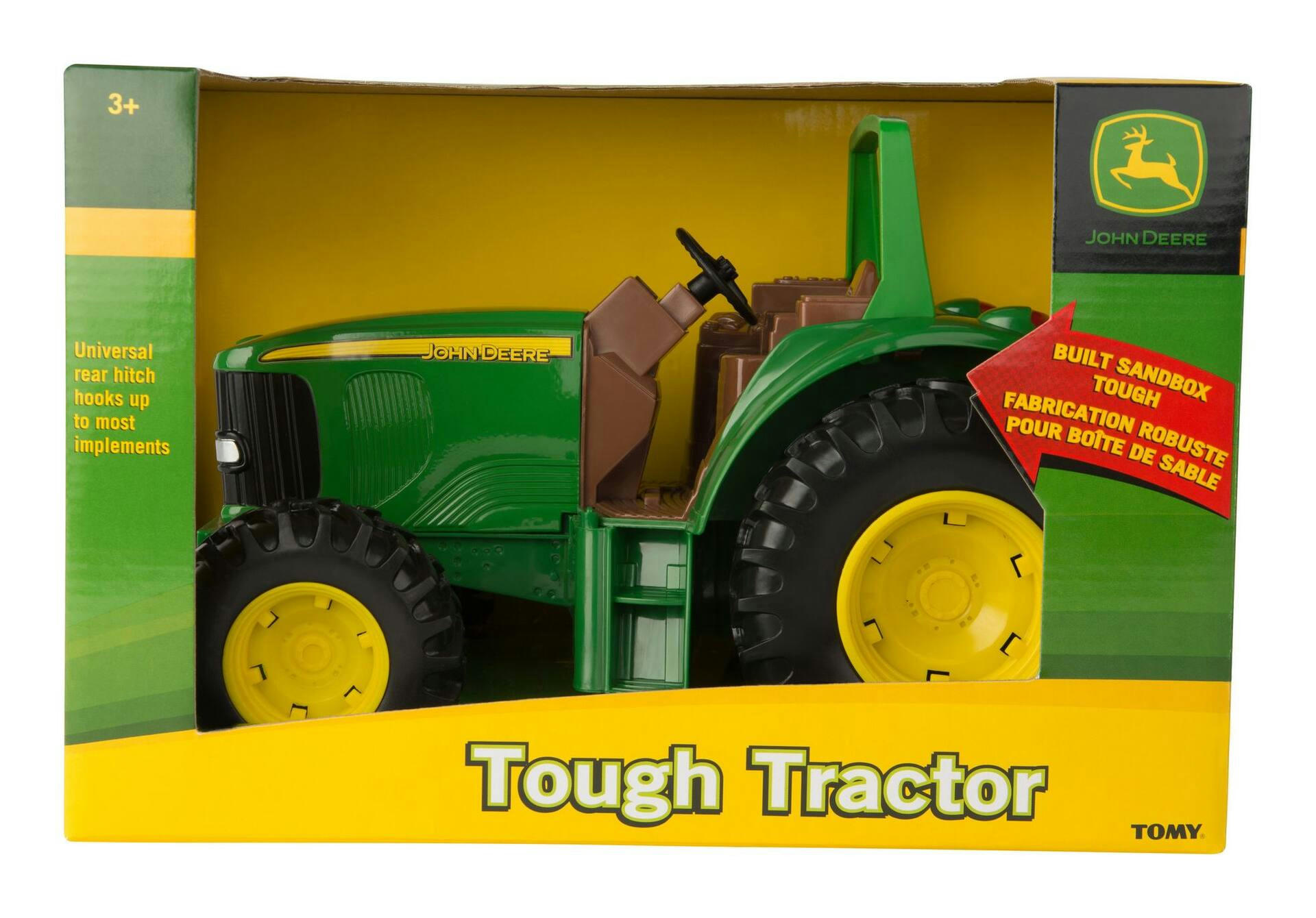John Deere Die-Cast Steerable Tough Tractor Toy For Indoor/Outdoor Play, 11-in, Ages 3+