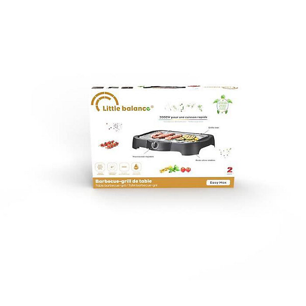 Barbecue électrique LITTLE BALANCE - Easy Max - Surface de cuison 42x24cm - Thermostat réglable - 2000 W
